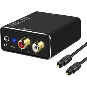 Digital til Analog Audio Converter, DAC Digital Spdif Optisk til Analog L/r Rca & 3,5 mm Aux Stereo Au