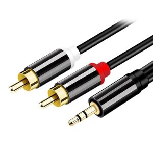 Rca-kabel 2rca til 3,5 mm jack hun Aux-lydkabel Stereo Splitter Adapter
