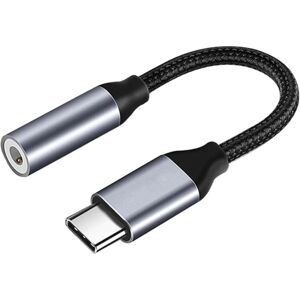 AUZHENCHEN USB C hovedtelefonadapter, USB C til 3,5 mm jack-adapter Type C Aux-adapter Hi-Fi DAC-chip kompatibel til Galaxy S20 （Sort）
