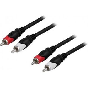 Deltaco 2 X Rca Han - 2 X Rca Han Kabel, 15 M