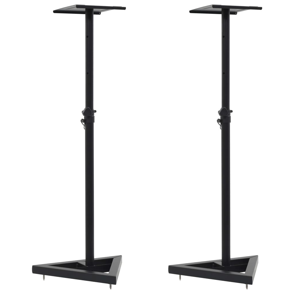 vidaXL Soportes para altavoces de estudio 2 unidades acero negro