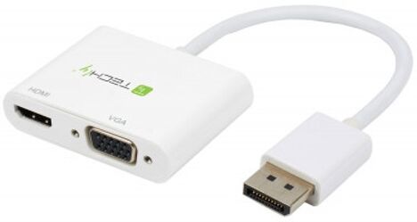 TECHLY Cable HDMI DisplayPort + VGA TECHLY ICOC DSP-VH1220 (Blanco - 0.15m)