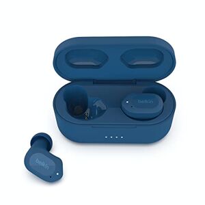 Belkin Écouteurs bluetooth sans fil SOUNDFORM Play 3 préréglages, certification IPX5 pour la résistance à la sueur et aux éclaboussures, autonomie de 38 h, pour iPhone, Galaxy, Pixel, etc., bleu - Publicité