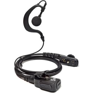 HYS Compatible avec oreillette Motorola en forme de G, PTT avec micro,  oreillette radio à 2 broches, dp1400 cp040 gp300 Hytera Talkie-walkie  casque