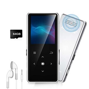 AiMoonsa Lecteur MP3 64 Go avec Bluetooth 5.2,  Lecteur de Musique  avec Haut-Parleur HD intégré, Radio FM, enregistreur Vocal, Son HiFi, Fonction E-Book, écouteurs Inclus - Publicité