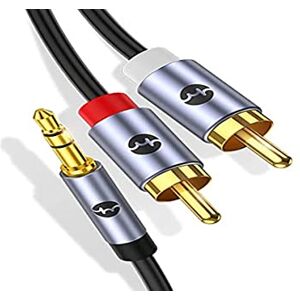 UGREEN Câble Jack 3.5mm vers 2 RCA Mâles Adaptateur RCA Jack Audio Stéréo  Compatible avec TV PC Smartphone Tablette Amplificateur Chaîne Hifi DVD  Barre de Son Home Cinéma Autoradio Enceinte (5M) 