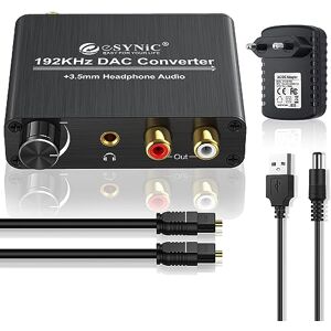 Convertisseur DAC optique vers RCA 192KHz HD HIFI + casque 3.5mm conve