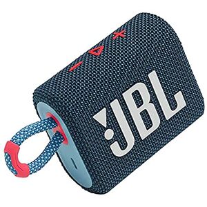 JBL Klaxon  Go 3, klaxon Bluetooth portable étanche IP67 étanche à la poussière pour l'extérieur (bleu et rose) - Publicité