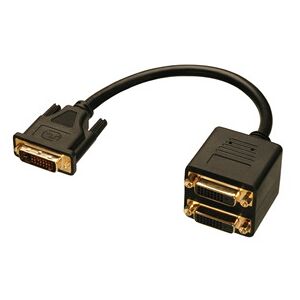 Lindy DVI Splitter Cable câble DVI 0,18 m DVI-D Noir