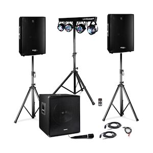 Vonyx PACK SONO 1815 2400W ENCEINTES DISCO15B + PIEDS + SUB Amplifiée 18