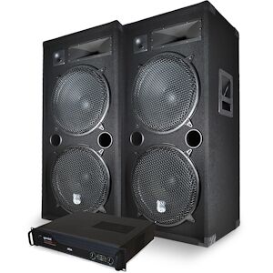 BM Sonic Enceintes DJ CLUB LSC215 - Fêtes foraines Boomers 38cm - + Amplificateur Gemini 5000W + Câblages - Publicité