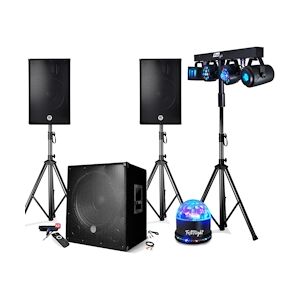 BM Sonic Pack sono 2200W - Enceintes/Caisson/Pieds - USB/BLUETOOTH - BMS-1512, Câbles, Portique Lumière, Mariage, Salle des fêtes DJ