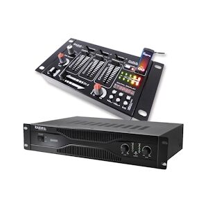 Ibiza Sound Pack sonorisation amplificateur 500W SA500 + Table de mixage 4 voies 7 entrées DJ21USBMKII