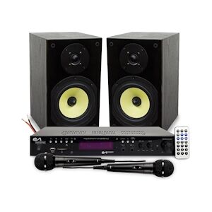 Pack Hifi Mash Saphir 6, 2x100W, Boomer 16cm, Ampli Evidence Acoustics EA-2100, STEREO/KARAOKE 2x 50W, USB SD BT FM - 2 Micros