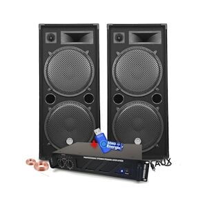 BM Sonic Pack Sono Ibiza Sound 7000W Total 2 Enceintes Bm Sonic 2000W - Ampli ventilé 3000W - Câbles - Mariage, Salle des fêtes DJ Soirée