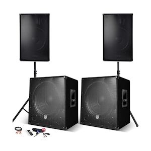 BM Sonic PACK SONO Complet 2800W, 2 Enceintes, 2 Subwoofers USB/BLUETOOTH CABLE PC + Pieds, Prestations SONO DJ PA