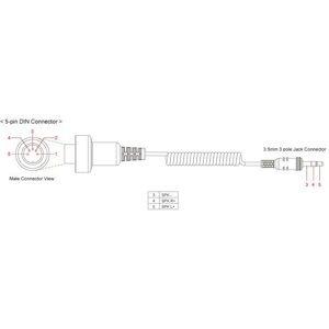 Sena Stereo Jack To 5 Pin Din Cable For 1980 And Later Honda Goldwing Noir 3.5 mm - Publicité