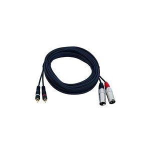 OMNITRONIC Câble adaptateur 2xXLR(M)/2xRCA 6m bk - Câbles Adaptateurs
