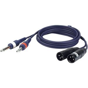 DAP-Audio FL44 - 2 unbal. Jack mono L/R to 2 XLR/M 3P 3 m - Câbles Adaptateurs