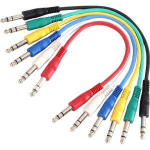 Adam Hall Cables 3 STAR BVV 0090 SET - Jeu de 6 câbles patch 6,3 mm Jack Stereo 0,90 m - Câbles de patch