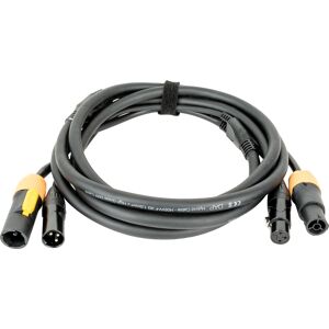 DAP-Audio FP22 Hybrid Cable - Power Pro True & 3-pin XLR - DMX / Power 6 m, gaine noire - Câbles hybrides