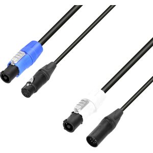 Adam Hall Cables 8101 PSDT5 1000 N - Câble DMX & secteur Neutrik® powerCON & Neutrik® XLR 5 - Câbles hybrides