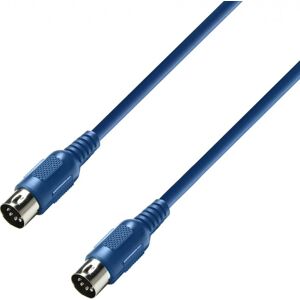 Adam Hall Cables 3 STAR MIDI 0075 BLU - Câble MIDI 0,75 m bleu - Câbles DIN