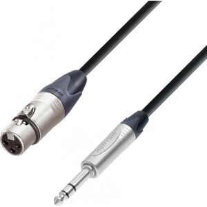 Adam Hall Cables 5 STAR BFV 1000 - Câble Micro Neutrik XLR femelle vers Jack 6,35 mm TRS stéréo - Câbles pour microphones