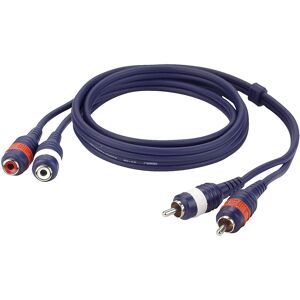 DAP-Audio FL27 - 2 RCA male L/R to 2 RCA female L/R 0,75 m - Cable RCA