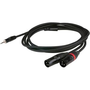 DAP-Audio FLX46 - stereo mini-jack to 2 XLR/M 3P Corps de jack renfoncé, 1,5 m - Câbles Adaptateurs