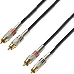 Adam Hall Cables 3 STAR TCC 0600 - Câble Audio 2 x RCA mâle vers 2 x RCA mâle 6 m - Câble RCA