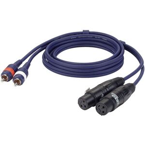 DAP-Audio FL25 - 2 RCA male L/R to 2 XLR/F 3P 3 m - Câbles Adaptateurs