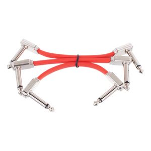 Ernie Ball Red Flat Ribbon Patch Cable 3 Rouge