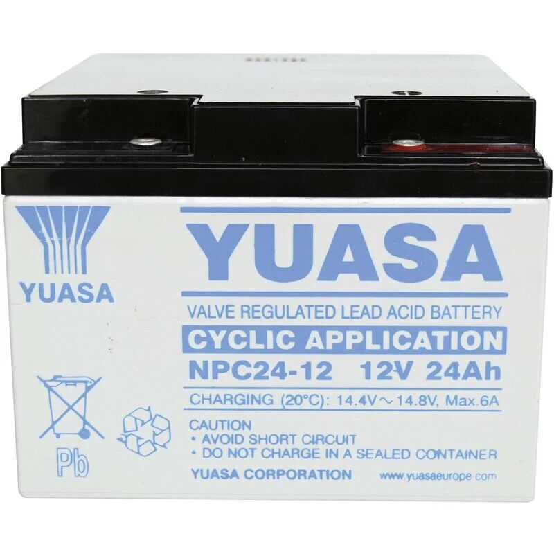 YUASA Batterie au plomb 12 V 24 Ah NPC24-12 plomb (AGM) (l x H x P) 175 x 125 x 166
