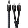 AudioQuest 1,5 m Sydney 3,5 mm 2 x RCA audiokabel 1,5 m 3,5 mm zwart audiokabel (3,5 mm, 2 x RCA koper, 1,5 m, zwart)