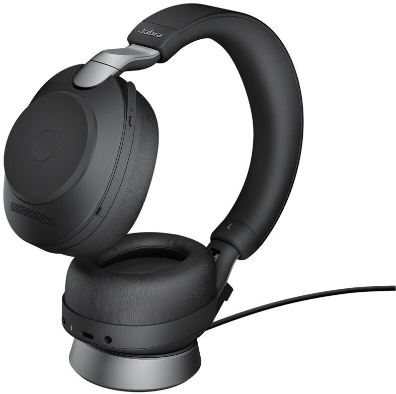 Jabra Evolve2 85 USB-C UC Stereo Headset mit Ladestation, schwarz