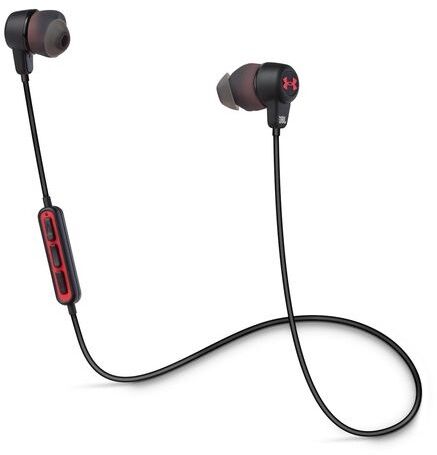Samsung JBL Under Armour Headphones Wireless, 3-Tasten-Mikrofon und Universalfernbedienung, Rot-Schwarz