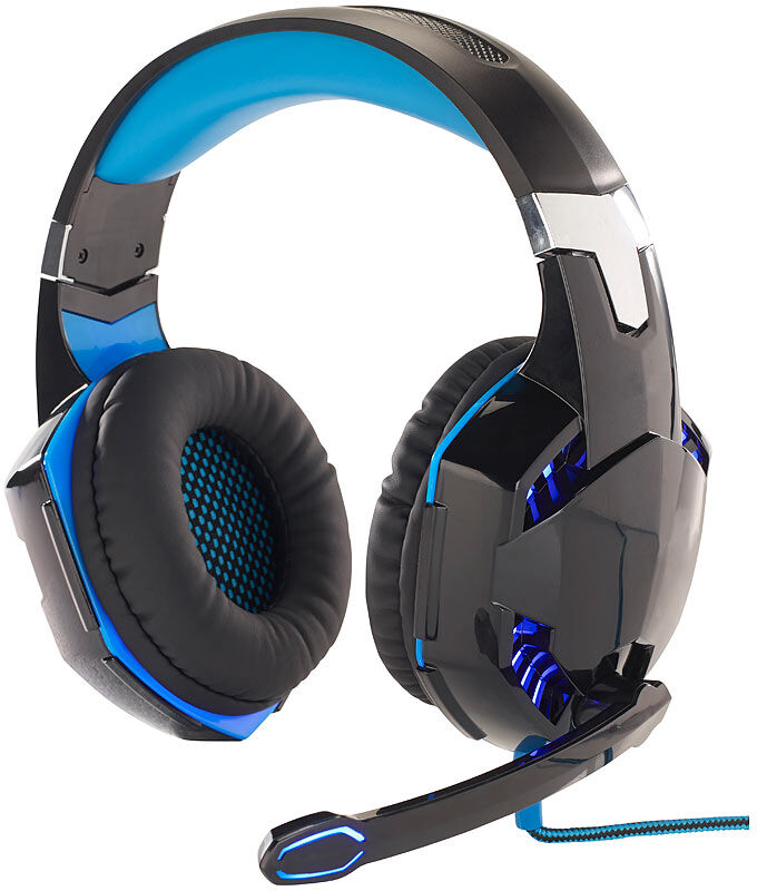 Mod-it Beleuchtetes Gaming-USB-Headset mit 7.1-Sound und Kabelfernbedienung