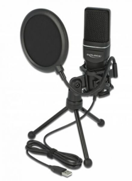 DeLock 66331 - USB Kondensator Mikrofon Set - für Podcasting, Gaming und Gesang