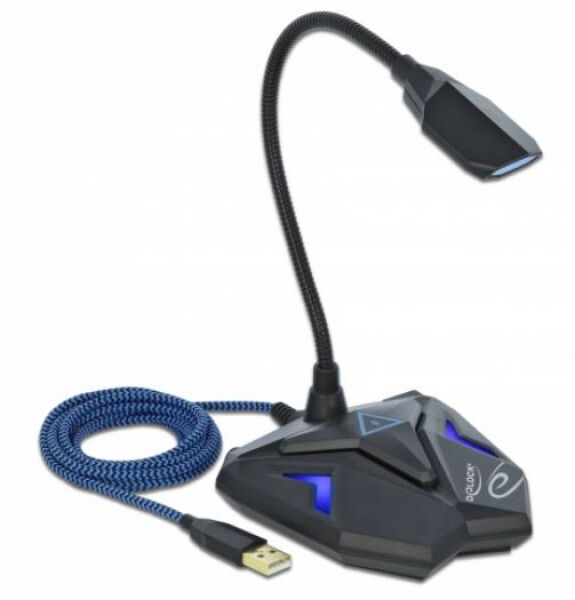 DeLock 66330 - Desktop USB Gaming Mikrofon mit Schwanenhals und Mute Button