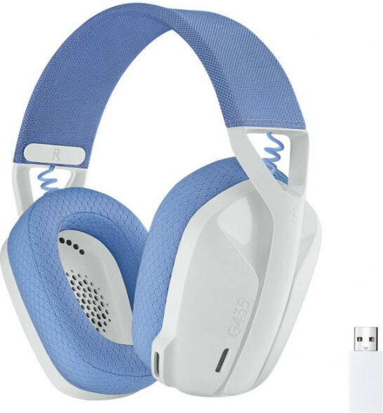 Logitech G435 LightSpeed Wireless Headset - Weiss/Blau