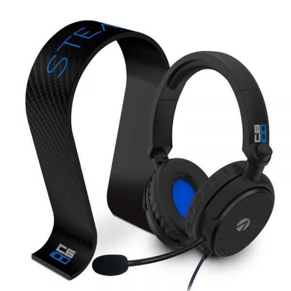 Divers Stealth - C6-100 Gaming Headset + Headset Stand: Carbon - blue [PS5/PS4/XSX/NSW/PC]