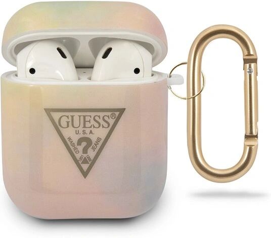 Guess Pouzdro pro sluchátka AirPods - Guess, Triangle Gold Pink