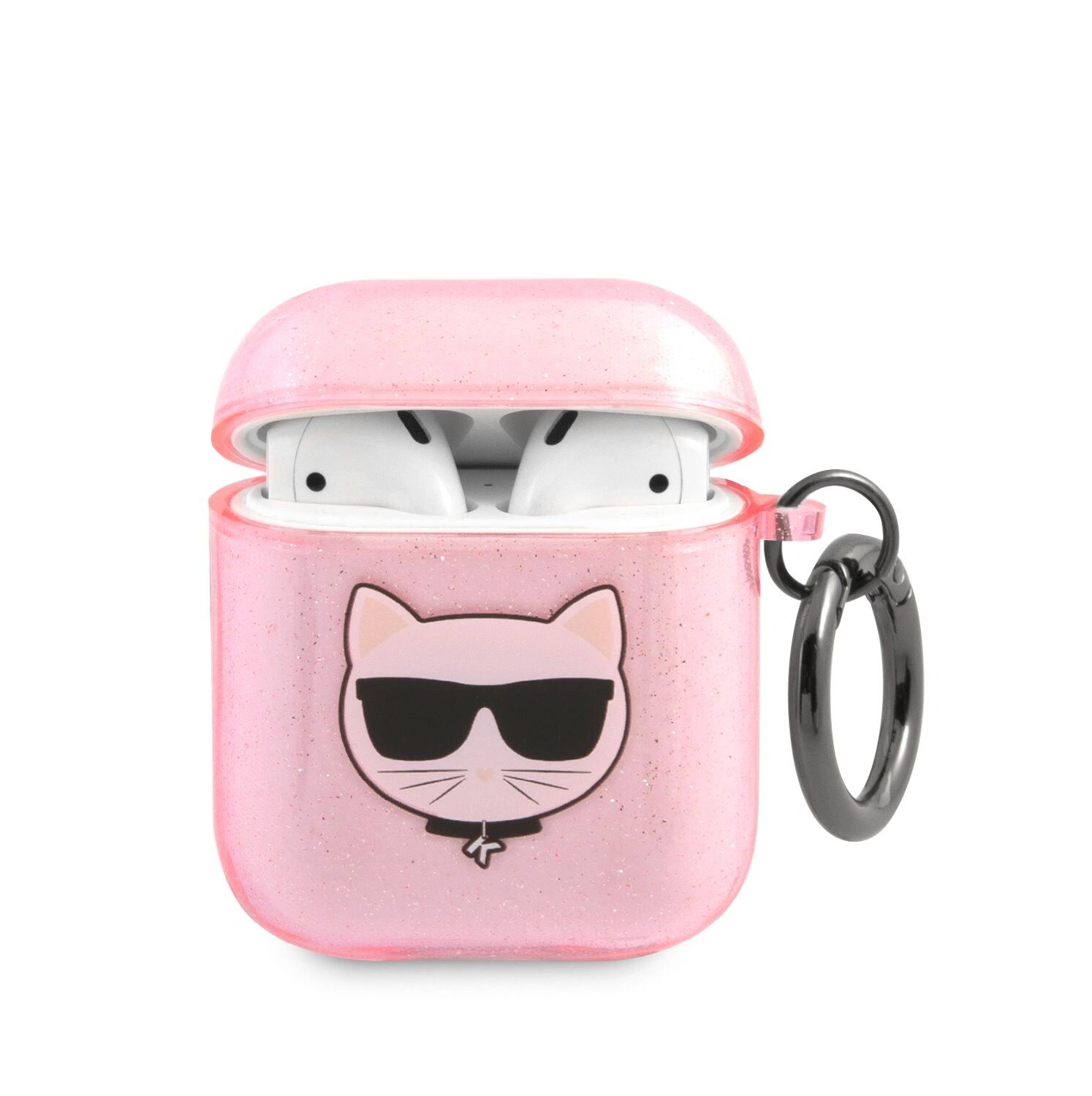 Karl Lagerfeld Pouzdro pro sluchátka AirPods - Karl Lagerfeld, Glitter Choupette Pink