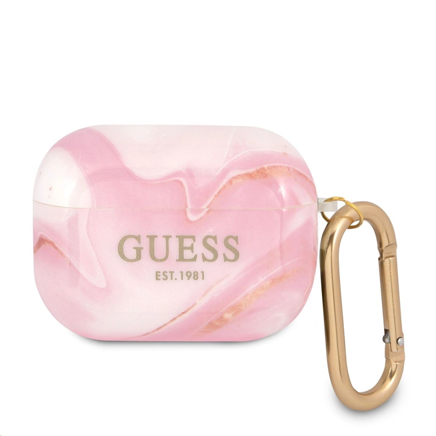 Guess Pouzdro na sluchátka AirPods Pro - Guess, Shiny Marble Pink