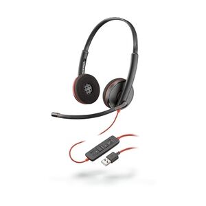 Schwarzkopf POLY Blackwire C3220 Kopfhörer Kabelgebunden Kopfband Anrufe/Musik USB Typ-A Schwarz, Rot