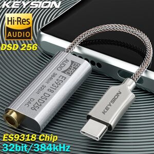 Keysion Es9318 Dsd256 Hifi Dac Kopfhörer Verstärker Usb Typ C Auf 3,5mm Kopfhörer Jack Audio Adapter 32bit 384khz Digital-Decoder