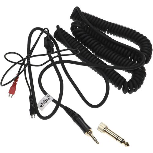 VHBW Audio aux Kabel kompatibel mit Sennheiser hd 25, hd 250, hd 414 Kopfhörer – Audiokabel 3,5 mm Klinkenstecker auf 6,3 mm, 1,5 – 4 m, Schwarz – Vhbw