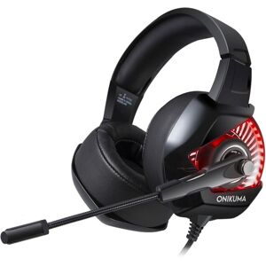 ONIKUMA K6 Over-ear Bass Surround Surround Gaming Headset med mikrofon og rødt lys (sort, rød)