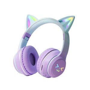 My Store BT612 LED Cat Ear Simple Audio foldbar Bluetooth-øretelefon med mikrofon (lilla)